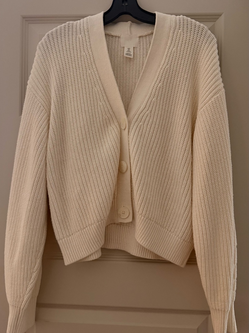 H&M Cream Chunky Knit Button-Front Cardigan